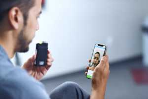 a person holding a phone